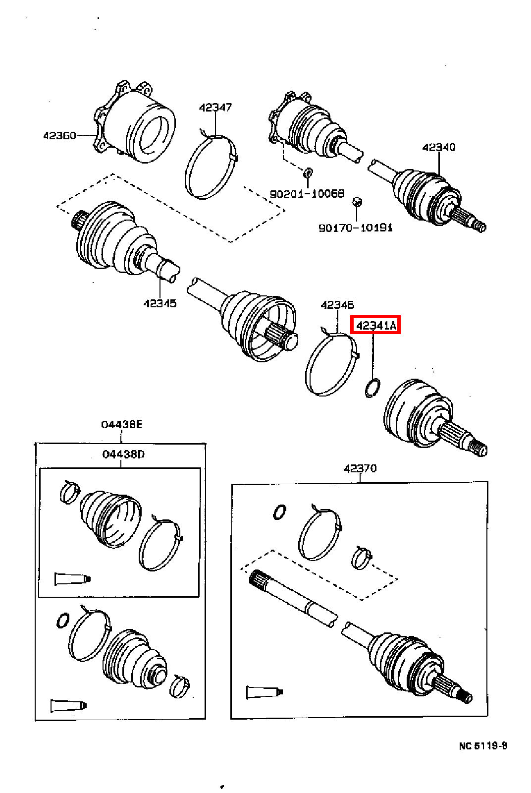 Genuine Toyota LandCruiser HZJ71 HZJ105 HDJ81 Front Axle Shaft Ring Hole Snap