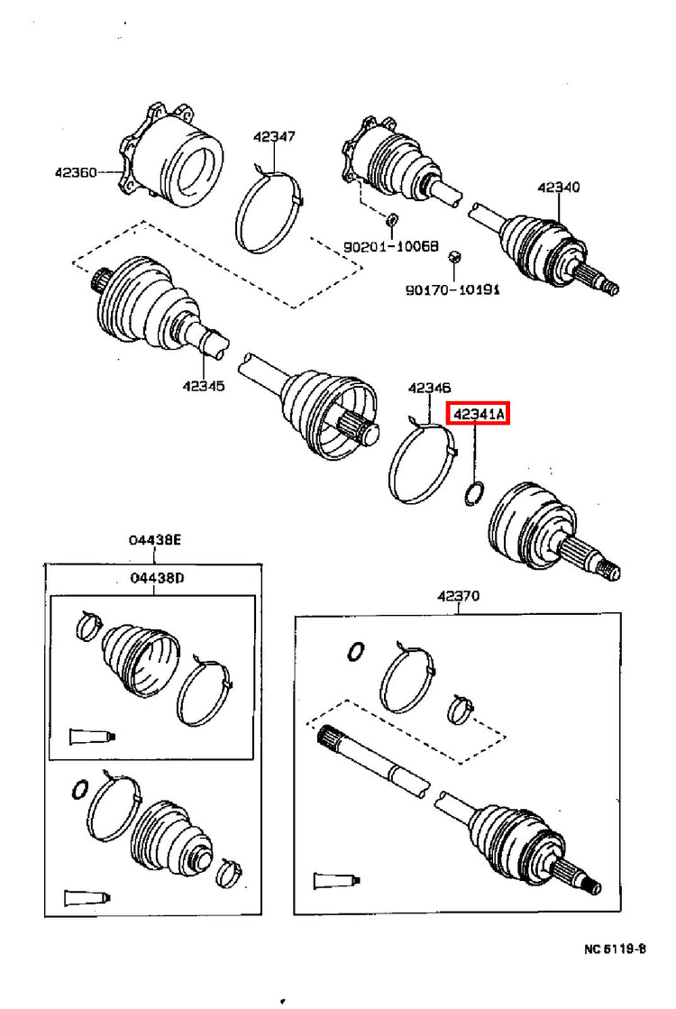 Genuine Toyota LandCruiser HZJ71 HZJ105 HDJ81 Front Axle Shaft Ring Hole Snap