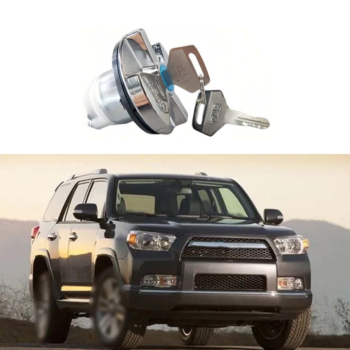 LOCKING FUEL CAP - FITS TOYOTA ALL HILUX DIESEL MODELS WITH TWIST TYPE CAP+2Keys