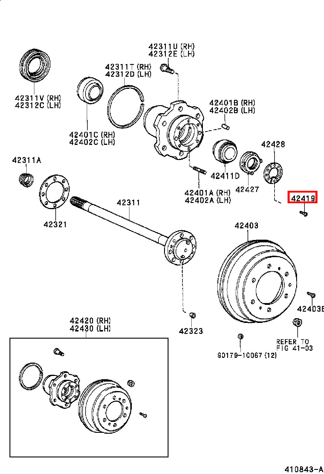 Genuine Dyna ToyoAce RZY281 RZY231 RZY230 Rear Wheel Bearing Hub Nut Screw