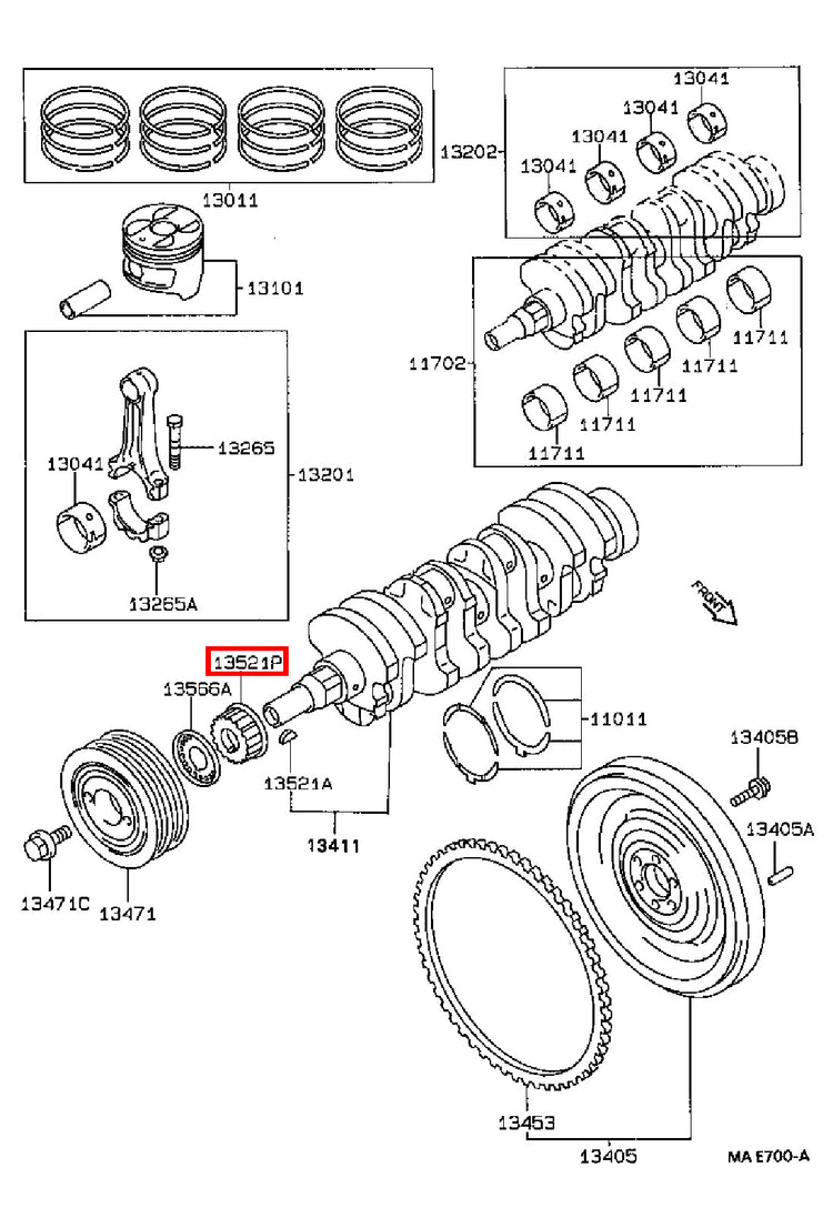 Genuine Corolla AE104 AE103 AE102 1.8 1.6 Crankshaft Timing Gear Sprocket Pulley