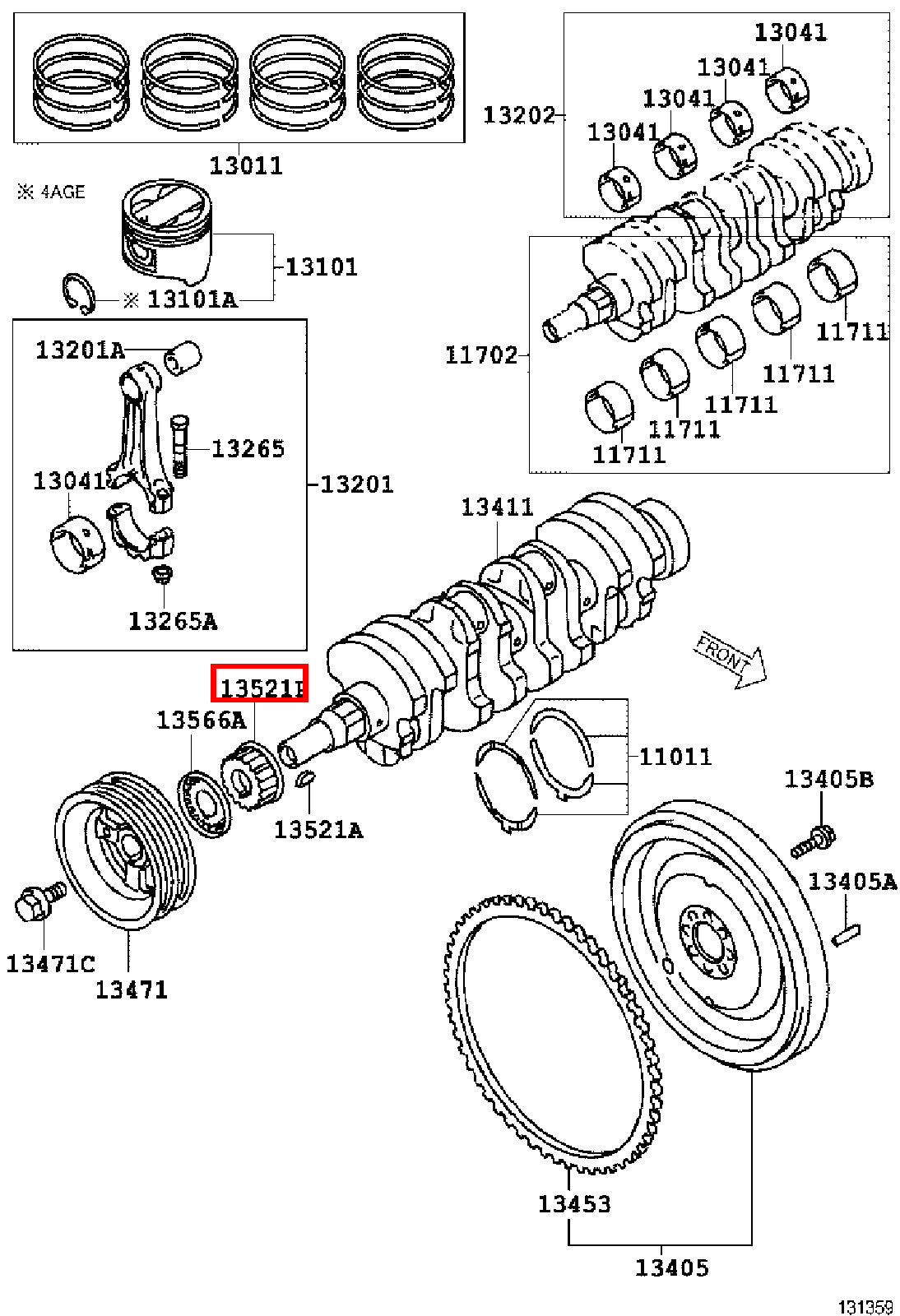 Genuine Celica AT160 4AG 4AGE Crankshaft Timing Gear Sprocket Pulley