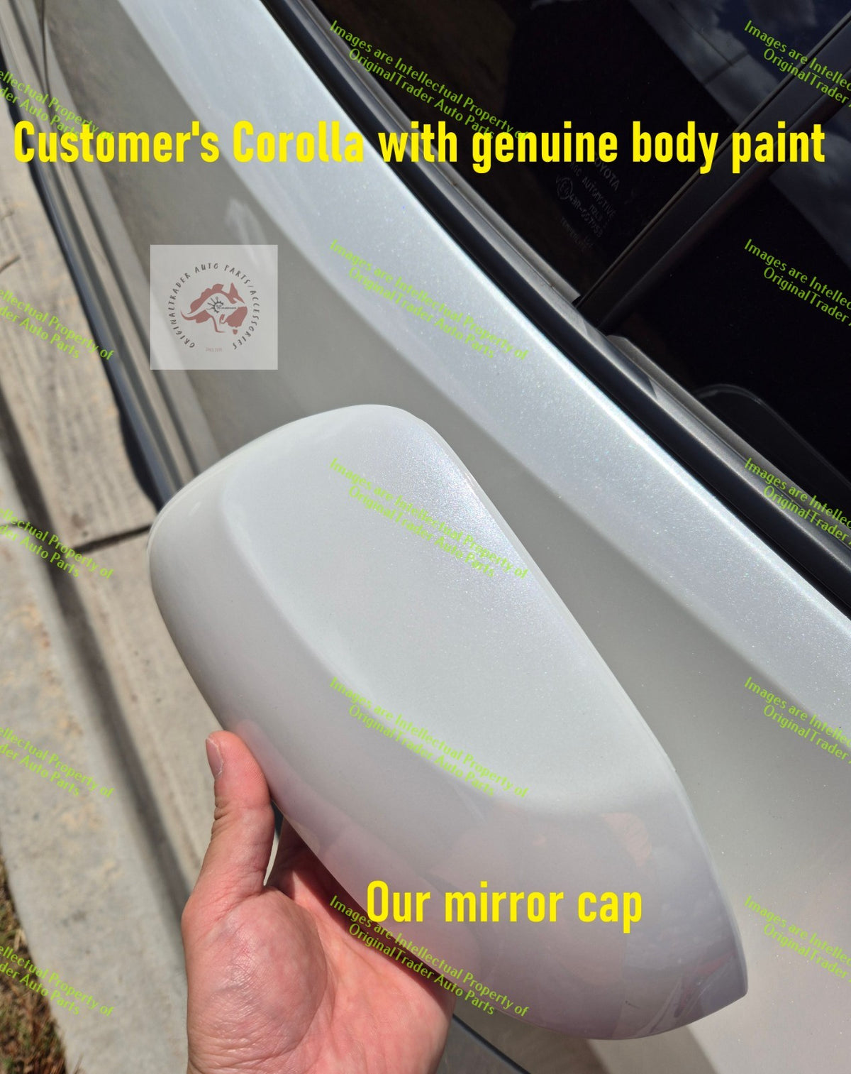 Right Side Mirror Case Cap for Toyota Corolla E210 Series Frosted White 089