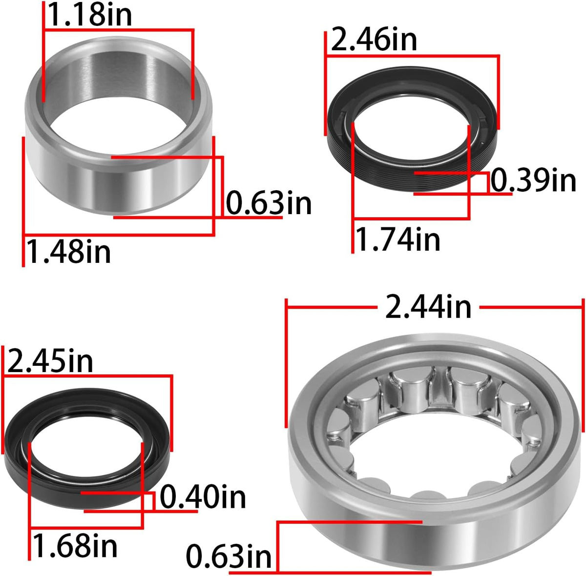 Rear IRS Wheel Bearing Kit w/Seals for Volkswagen VW Type 1 Bug/GHIA 1968-1979