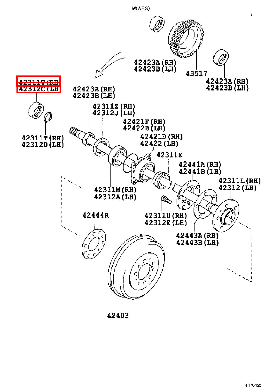Genuine Hilux TGN110 TGN10 KUN36 KUN35 KUN26 Rear Axle Shaft Inner Oil Seal