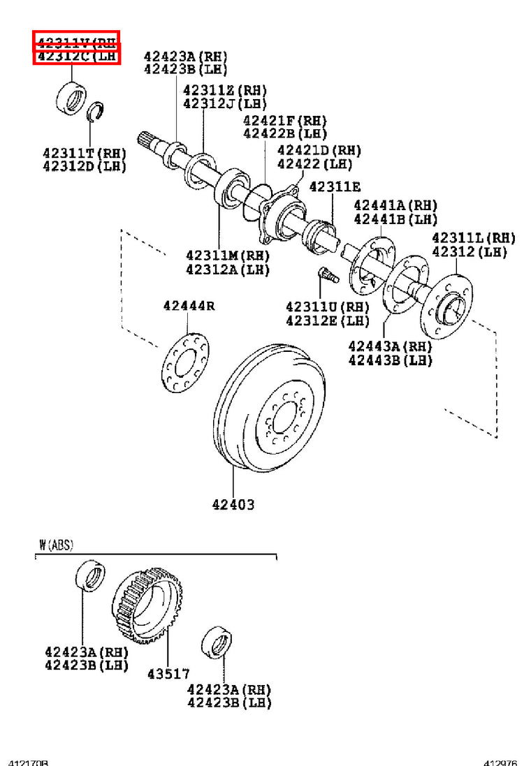 Genuine Hilux TGN110 TGN10 KUN36 KUN35 KUN26 Rear Axle Shaft Inner Oil Seal