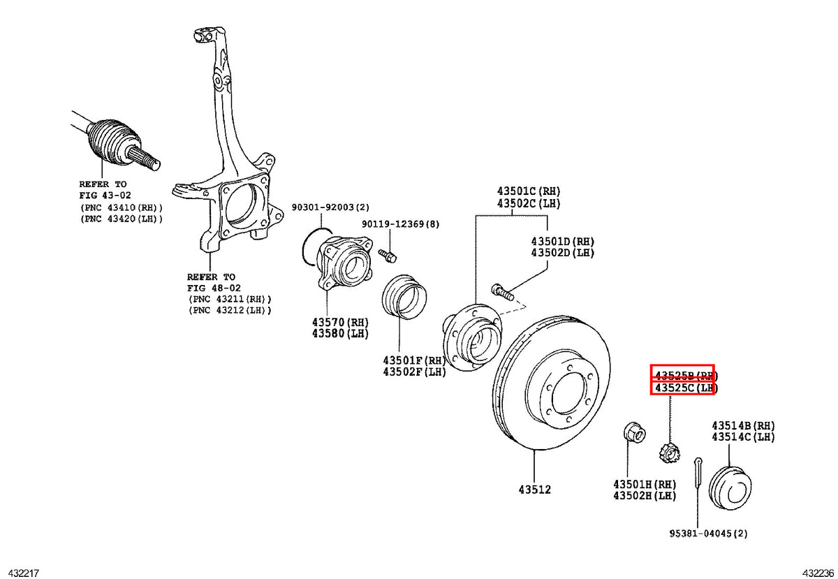 Genuine Regius Ace TRH229 Sequoia UCK45 Front Axle Outer CV Joint Lock Nut Cap