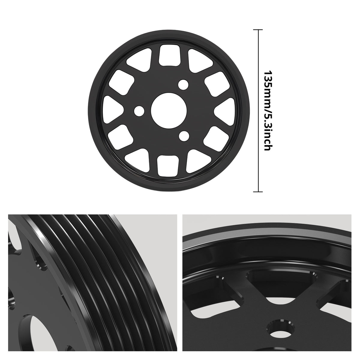 BEVINSEE Power Steering Pump Pulley W/ Belt Kit For BMW M54 M52TU E46 E39 E53 Z3
