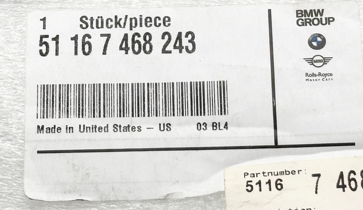 Genuine BMW X3 X4 X5 X6 X7 Lower Left Side View Mirror Housing 51167468243 OEM