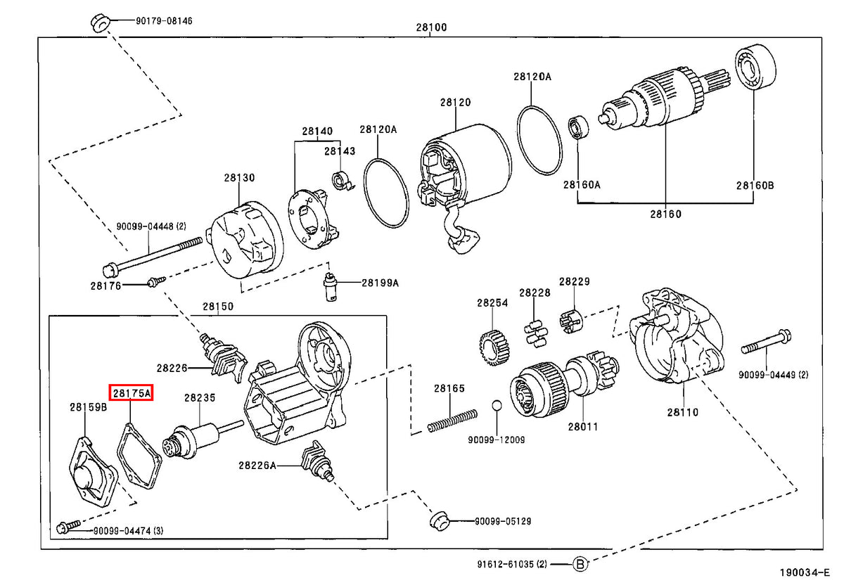 Genuine Camry VCV10 SXV23 SXV20 SXV11 Starter Magnetic Switch Cover Gasket