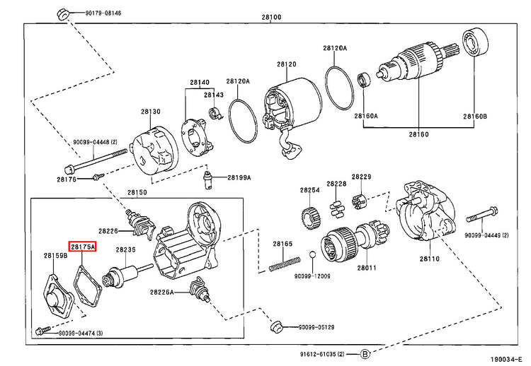 Genuine Camry VCV10 SXV23 SXV20 SXV11 Starter Magnetic Switch Cover Gasket
