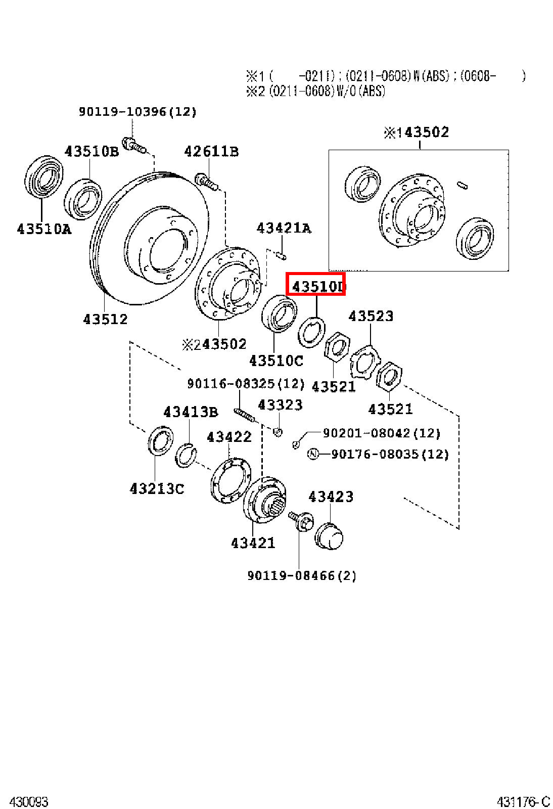 Genuine Dyna ToyoAce KDY281 KDY280 KDY271 KDY270 Front Axle Lock Washer x2