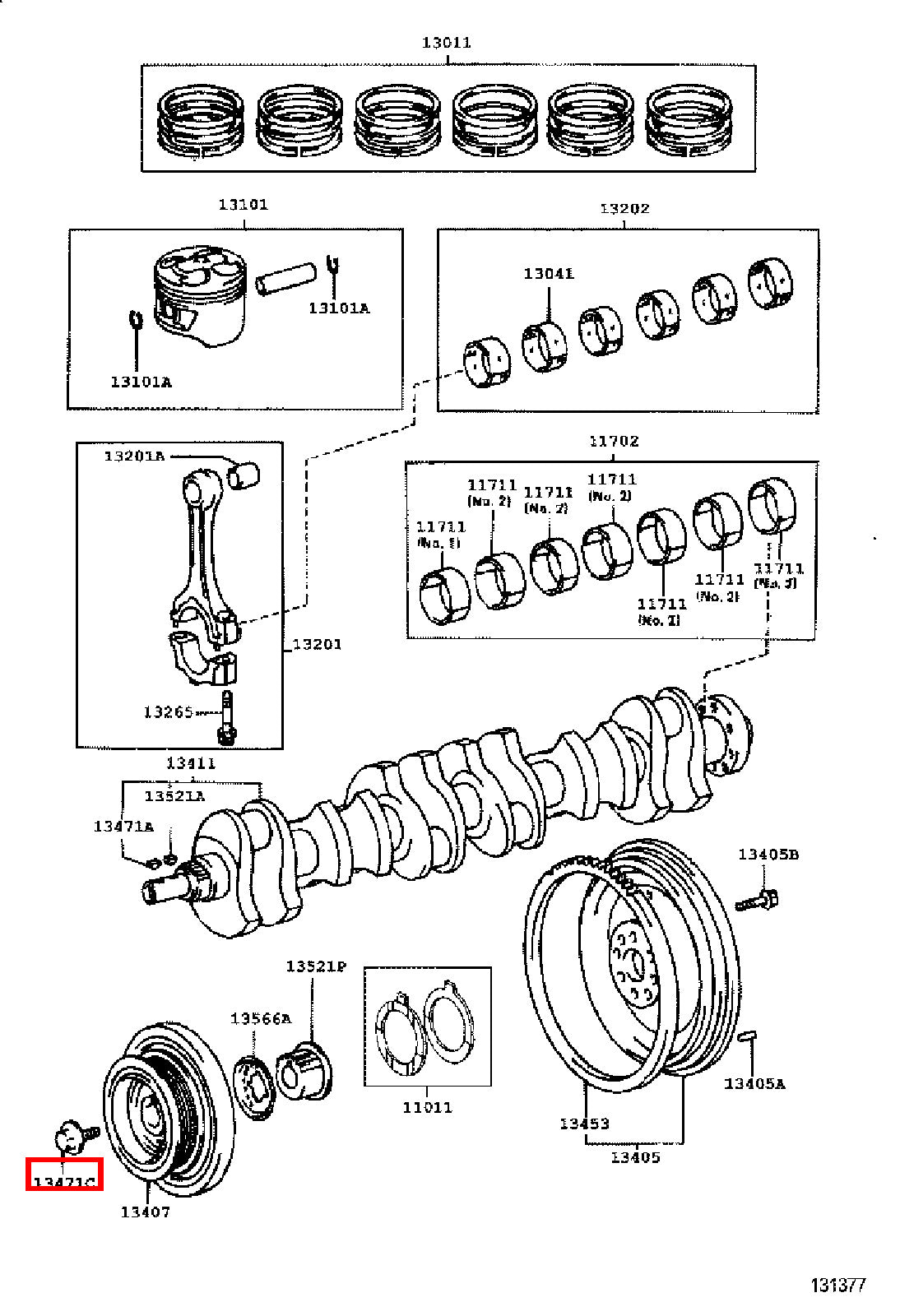 Genuine Crown JZS171 1JZ GTE Crankshaft Harmonic Balancer Pulley Bolt