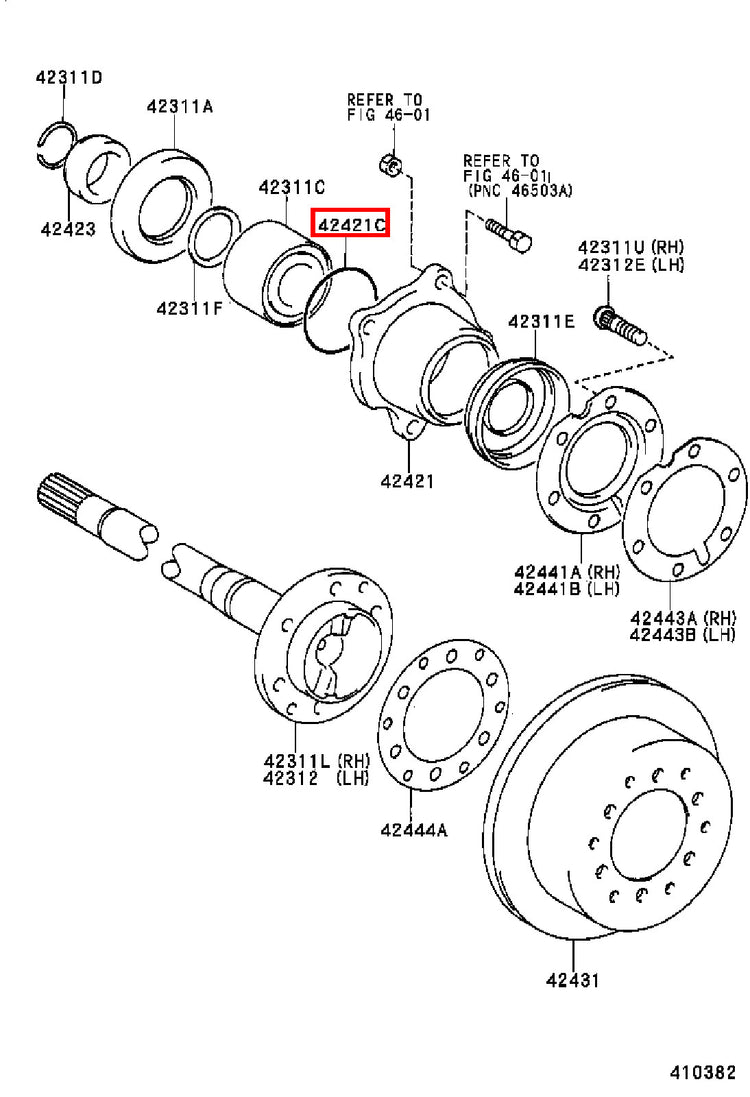 Genuine Tundra VCK40 VCK30 UCK41 UCK40 UCK31 UCK30 Rear Axle Bearing Seal O Ring