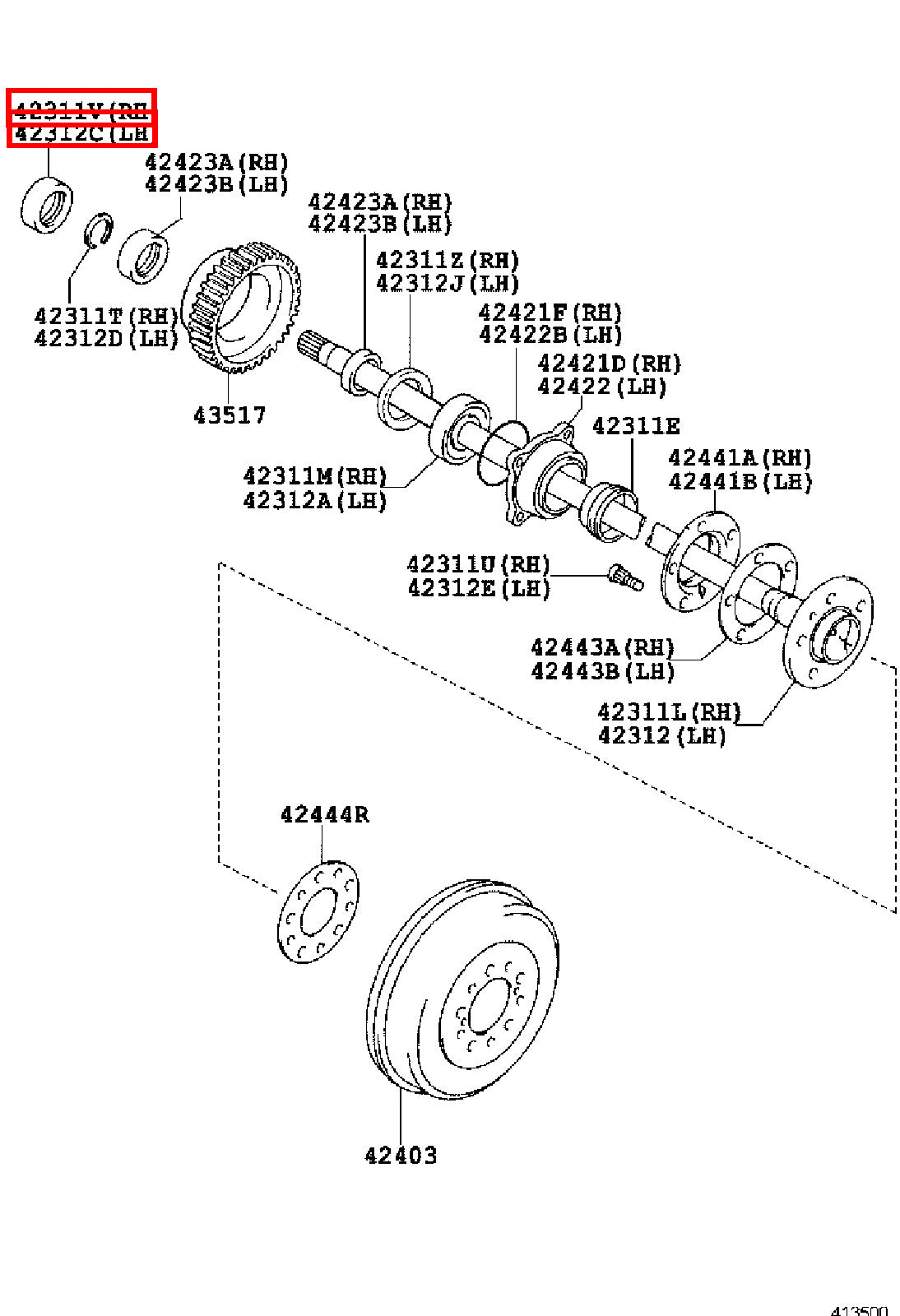 Genuine Hilux TGN110 TGN10 KUN36 KUN35 KUN26 Rear Axle Shaft Inner Oil Seal