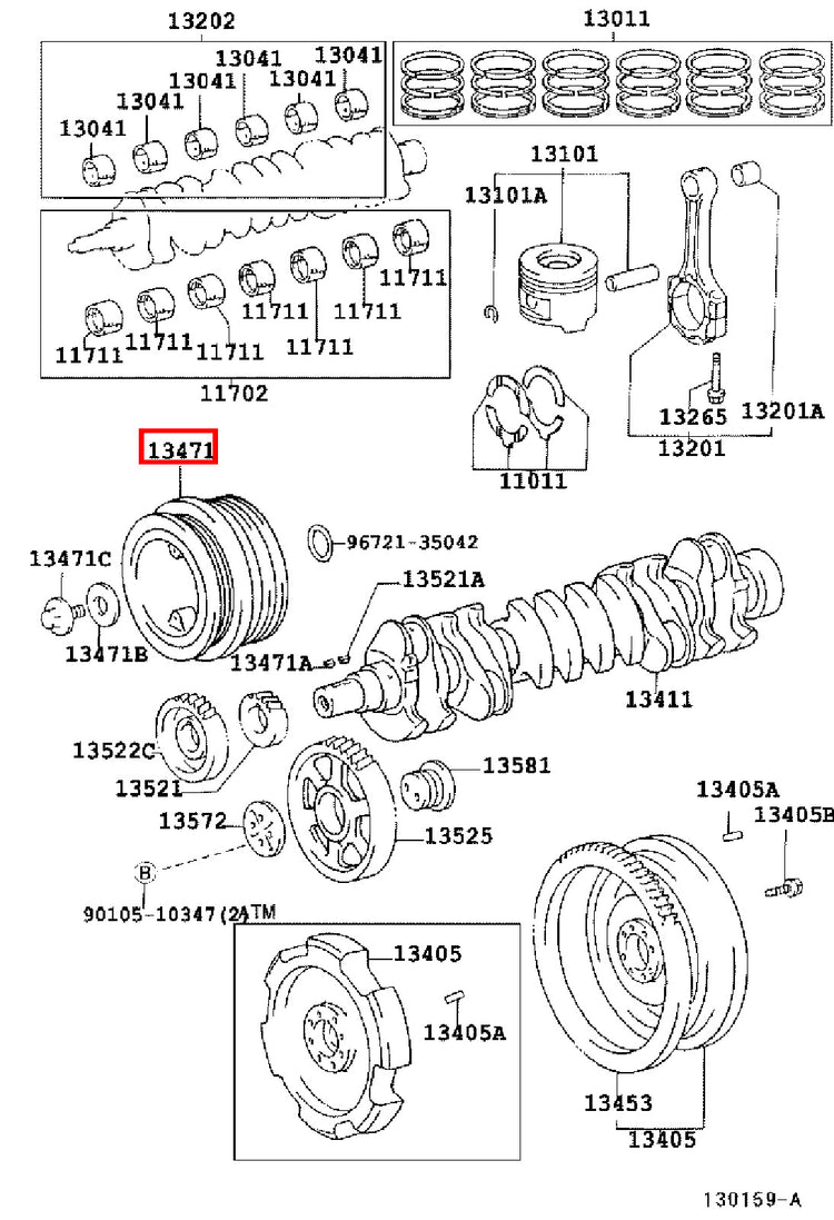 Genuine LandCruiser HZJ81 HZJ80 1HZ Crankshaft Harmonic Balancer Pulley