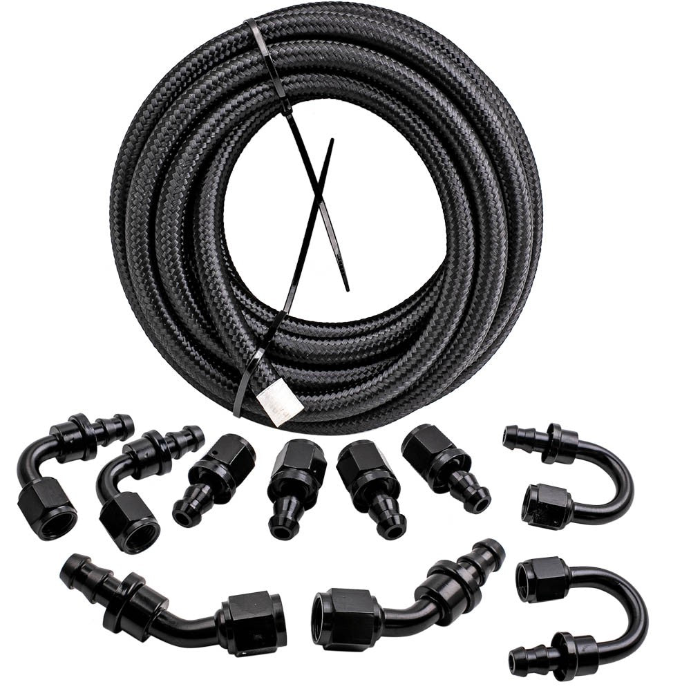 High-Performance AN6 Fuel Line Kit 6M with Push Lock Ends for Nissan Skyline