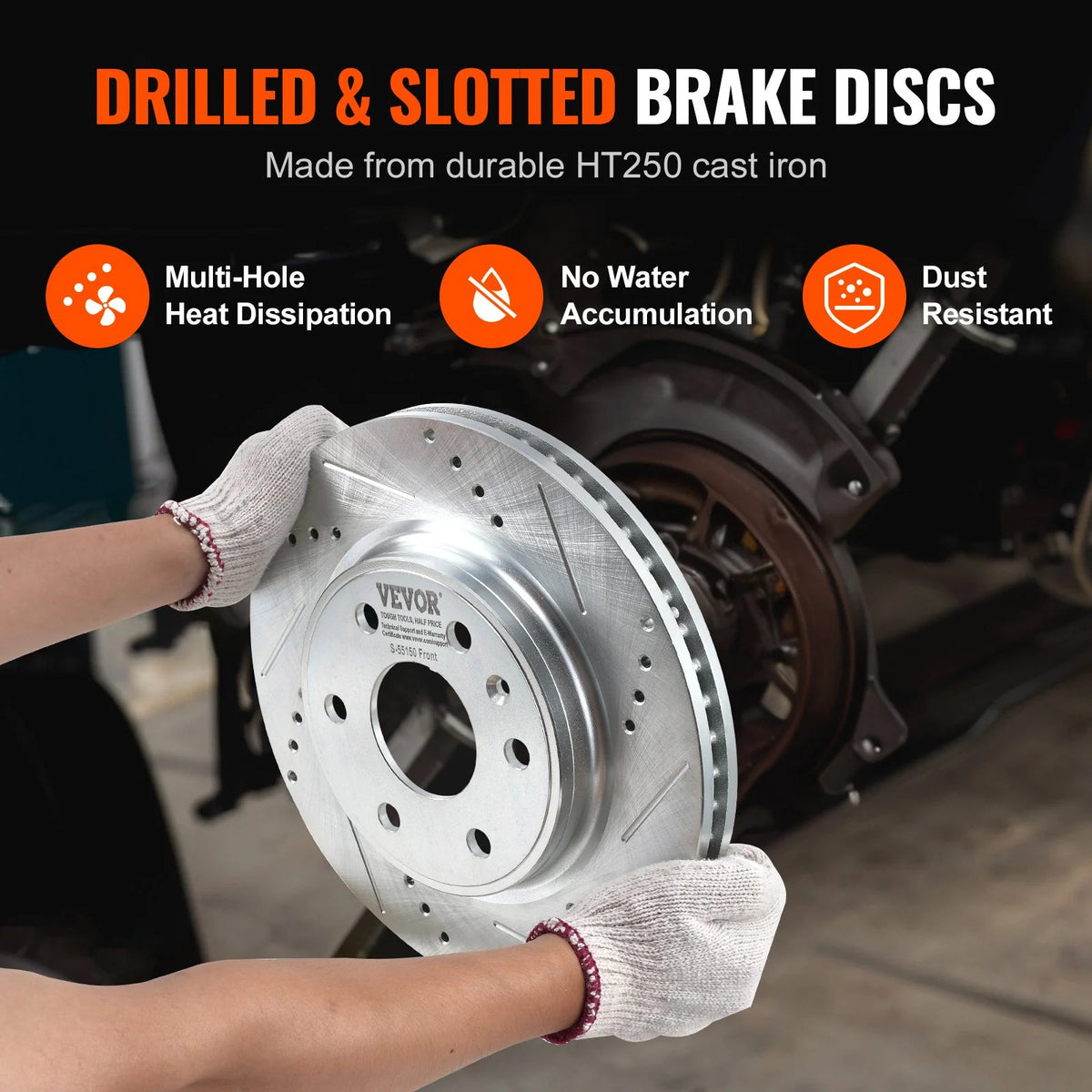 VEVOR Front Brake Kit Compatible with 2007-2017 Chevy Traverse, Buick Enclave...
