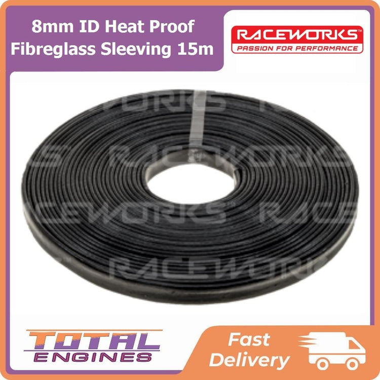 Raceworks 8mm ID Heat Proof Fibreglass Sleeving 15m - RWM-051-08MM-15M