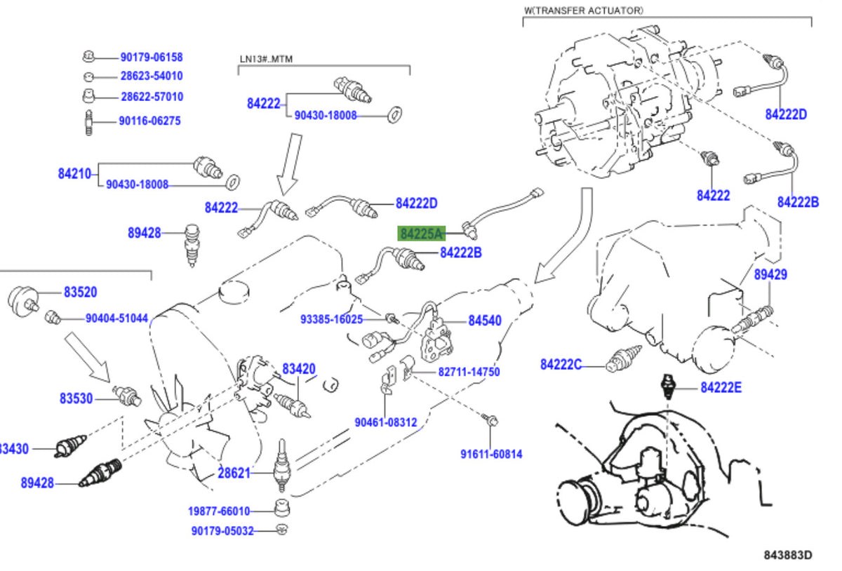 GENUINE Toyota LandCruiser 70 100 Series Gearbox Position Shift Switch Top Gbox
