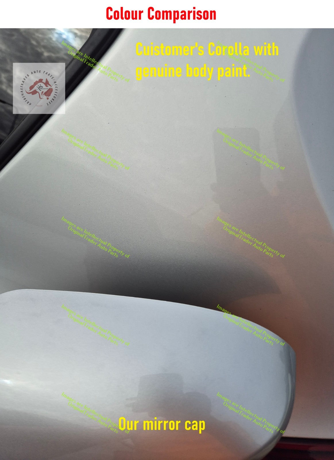 Right Door Mirror Cap Case Housing for Toyota Corolla E210 Silver Pearl 1F7