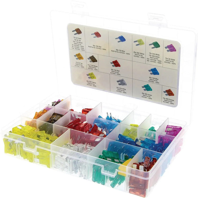 OEX ACX1738 Standard & Mini Blade Fuse Assortment Kit - 371 Pieces