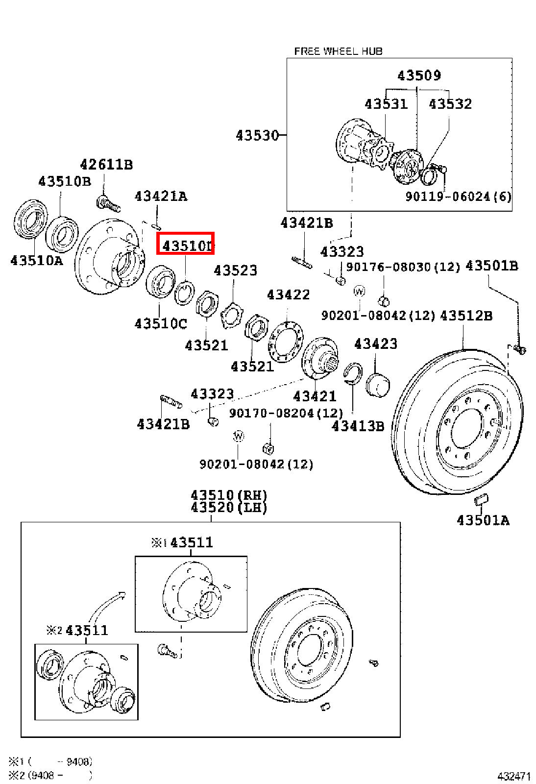 Genuine Dyna ToyoAce KDY281 KDY280 KDY271 KDY270 Front Axle Lock Washer x2