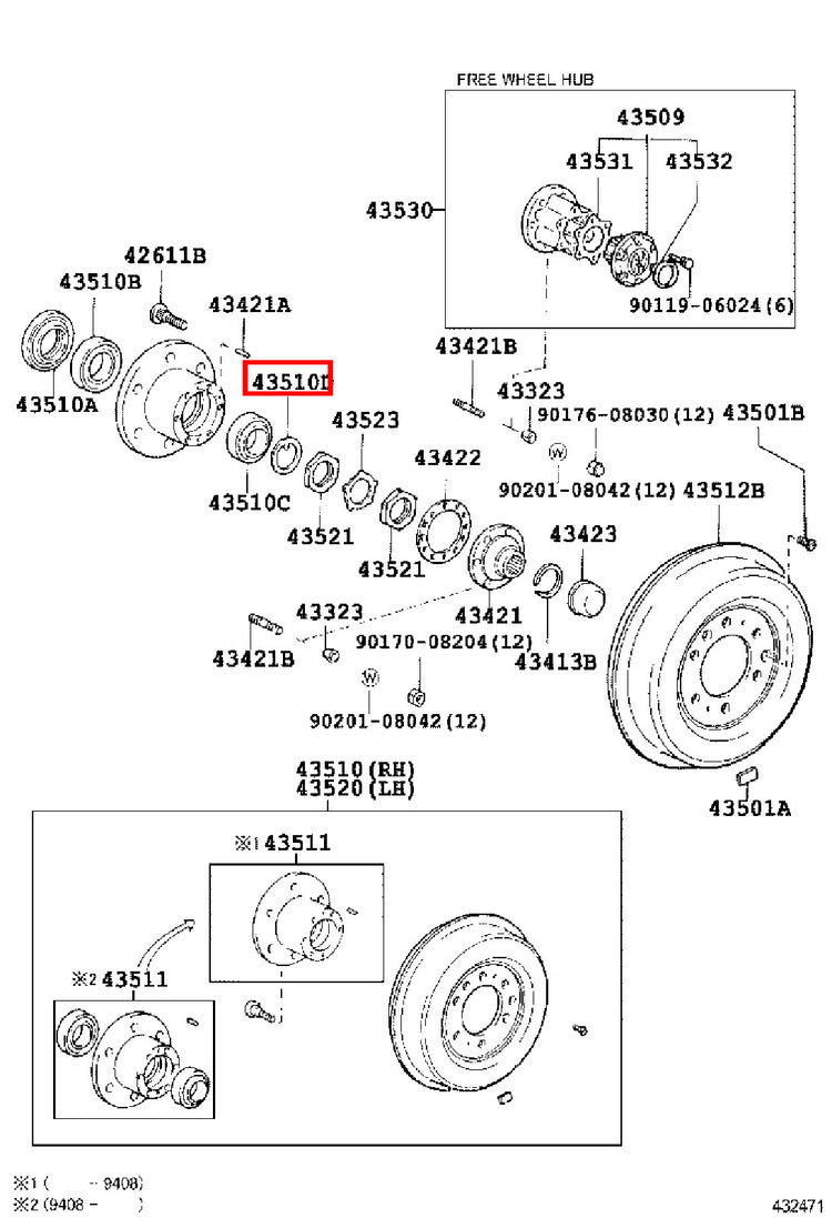 Genuine Dyna ToyoAce KDY281 KDY280 KDY271 KDY270 Front Axle Lock Washer x2
