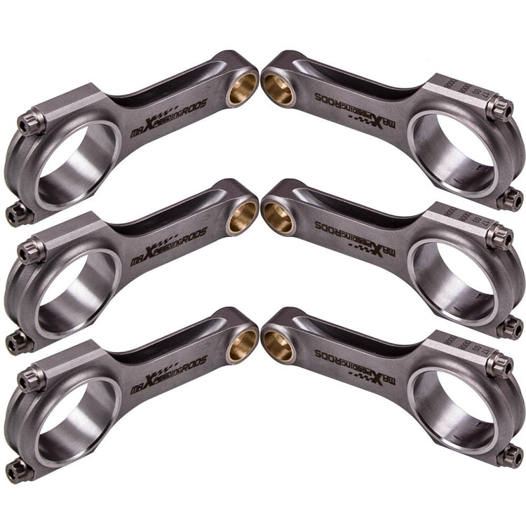 6x Steel Connecting Rods ARP 2000 Bolts for Nissan Skyline R30 6cyl L24E 2.4L