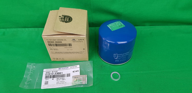 GENUINE HYUNDAI GETZ SERVICE KIT (OIL + GASKET + AIR + FUEL + CABIN FILTER)
