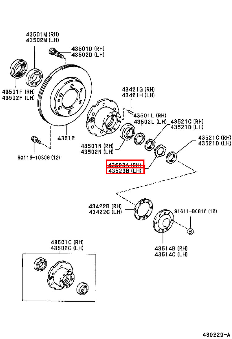Genuine Dyna LY230 LY220 Dyna ToyoAce KDY220 Front Wheel Bearing Lock Tab Washer