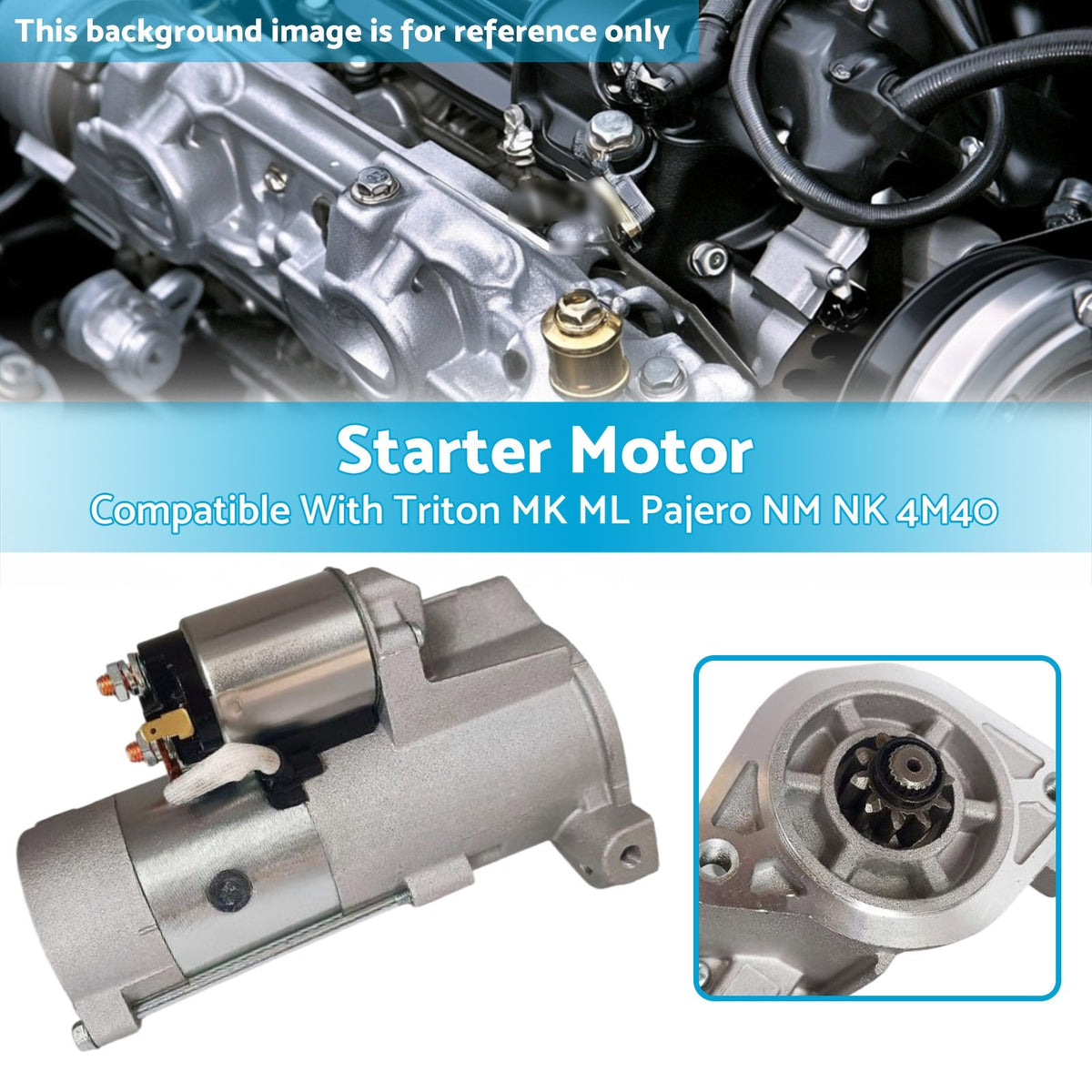 Starter Motor Suitable For Mitsubishi Triton MK ML Pajero NK NL NM 2.8 3.2 4M40