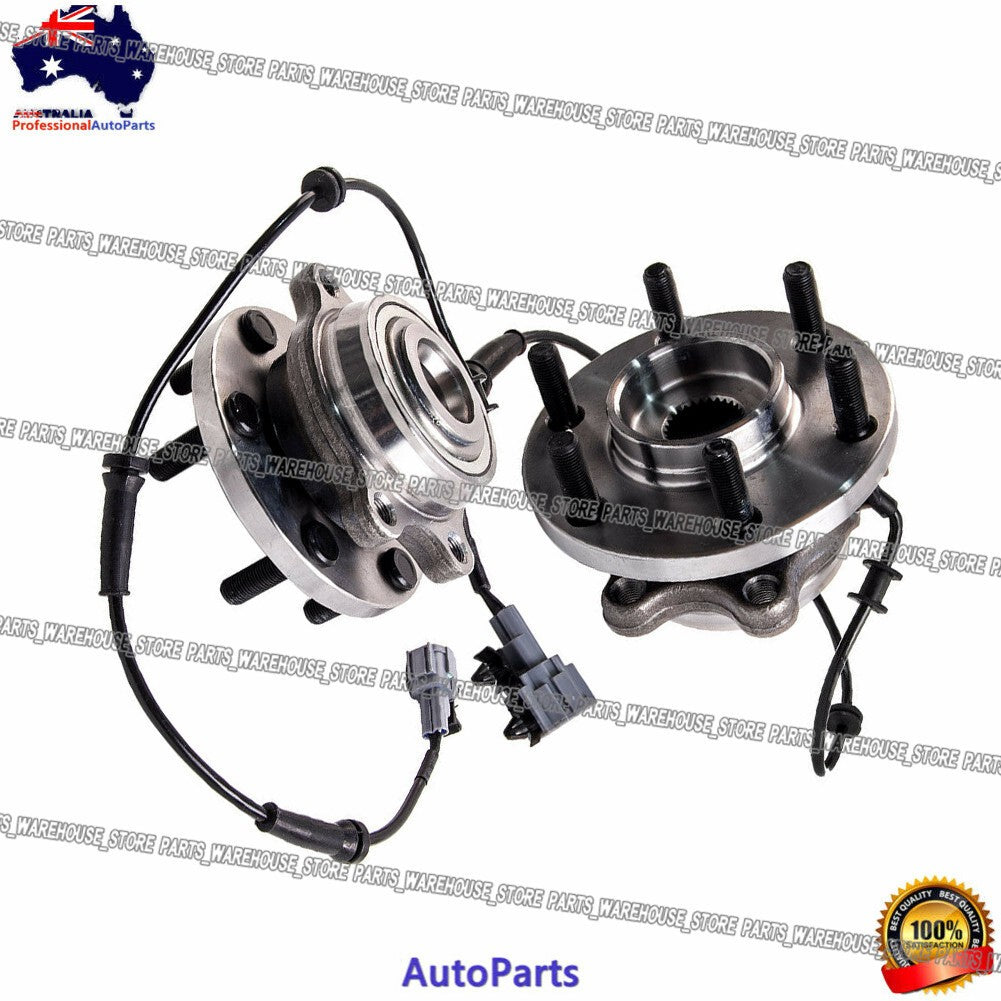 2 FRONT WHEEL BEARING HUB HUBS FOR NISSAN NAVARA D40 YD25 4X4 PATHFINDER R51