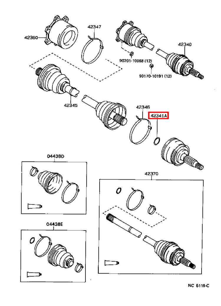 Genuine Toyota LandCruiser HZJ71 HZJ105 HDJ81 Front Axle Shaft Ring Hole Snap