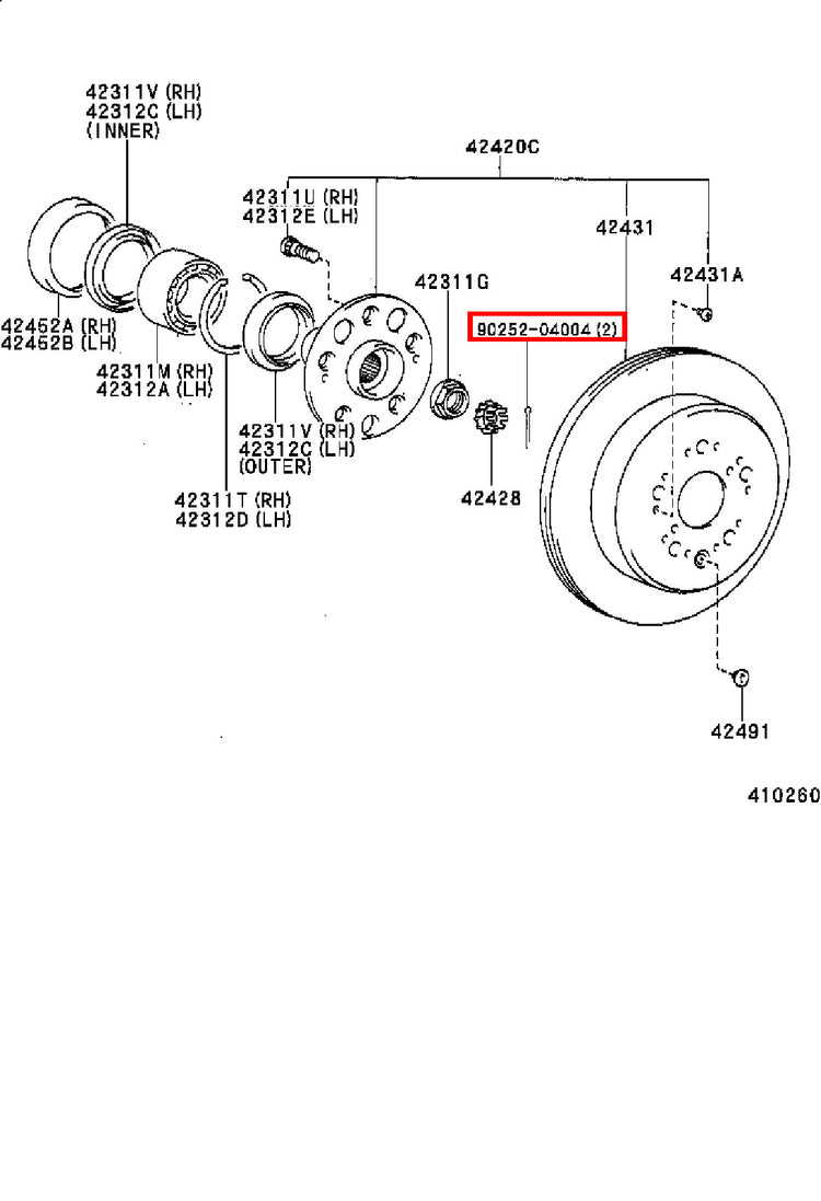 Genuine Regius RCH47 RCH41 LXH43 KCH46 KCH40 Axle Shaft Nut Cotter Pin