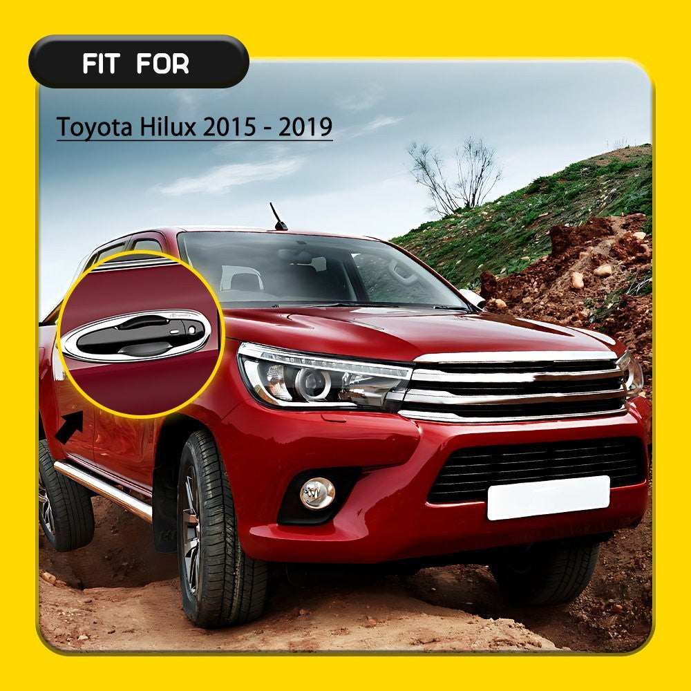 Right Hand Drive Matte Black Door Handle Cover Trim for Toyota Hilux 2015-2019