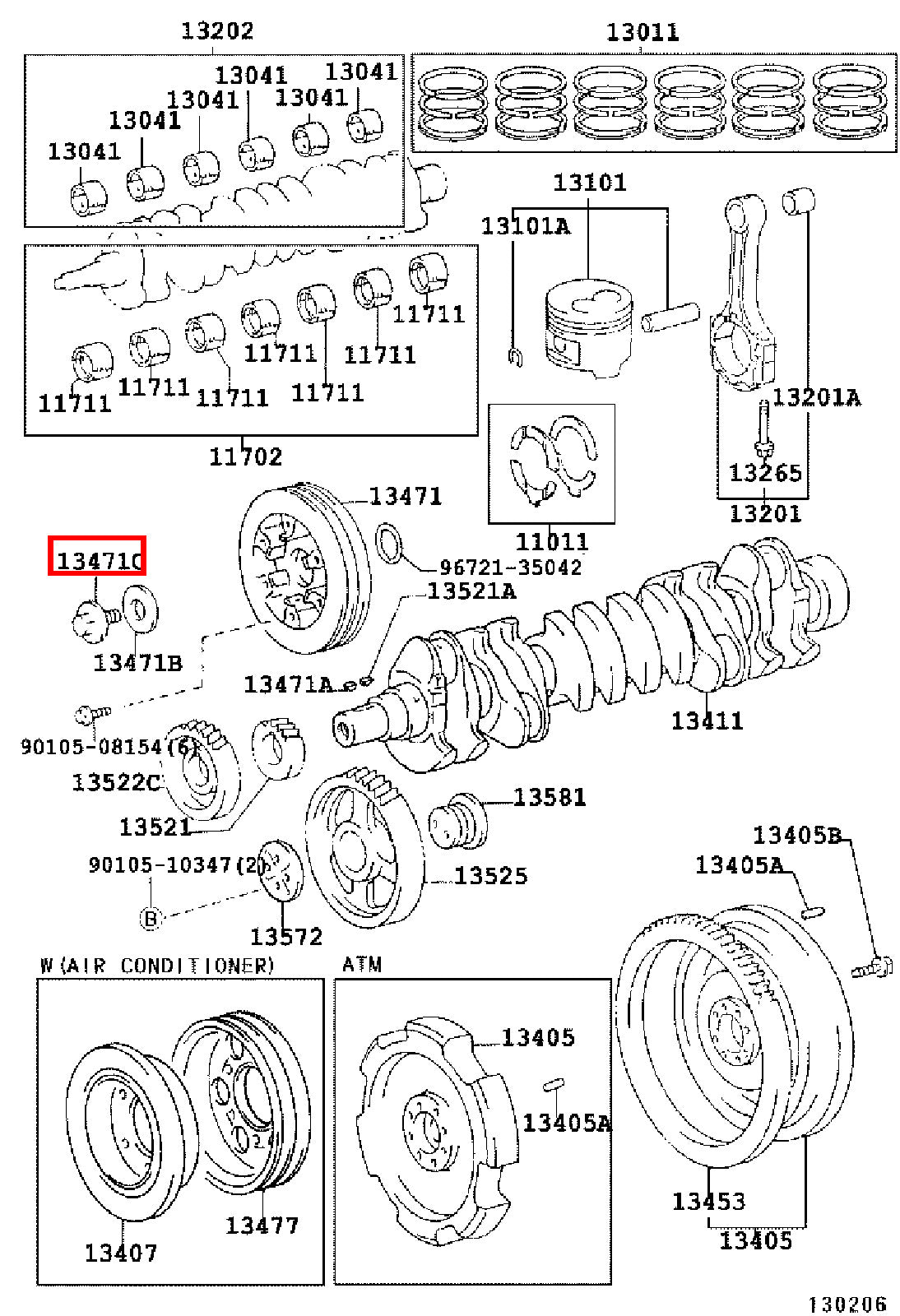 Genuine LandCruiser HDJ79 HDJ78 1HD Crankshaft Harmonic Balancer Pulley Bolt