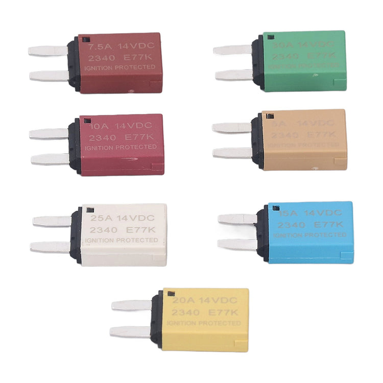7 Reset Circuit Breaker 5A 7.5A 10A 15A 20A 25A 30A ATC ATO Blade 14VDC