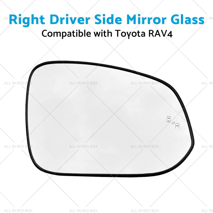 Right Driver Side Mirror Glass With Heater Suitable for Toyota RAV4 2016-2018