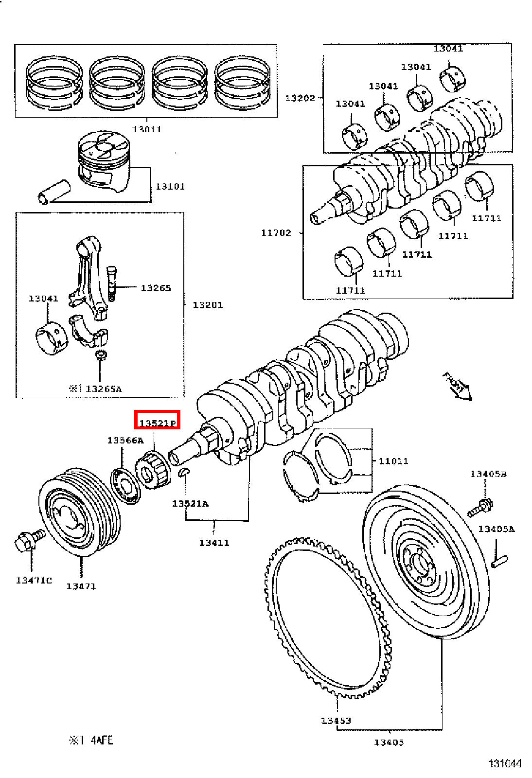 Genuine Corolla AE104 AE103 AE102 1.8 1.6 Crankshaft Timing Gear Sprocket Pulley