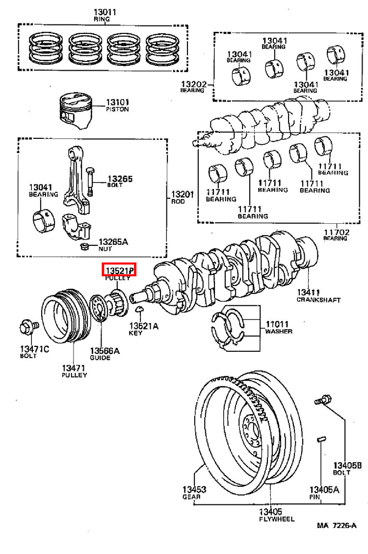 Genuine Celica AT160 4AG 4AGE Crankshaft Timing Gear Sprocket Pulley