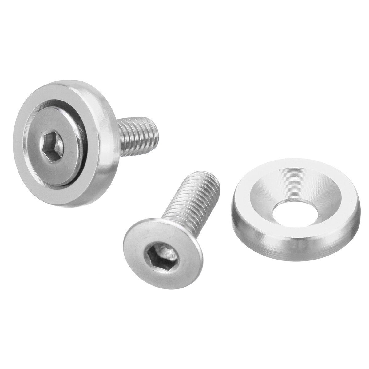 40pcs Washer Bolt Fender Bumper Silver Engine Bay Dress Up Set Aluminum M6x15mm.