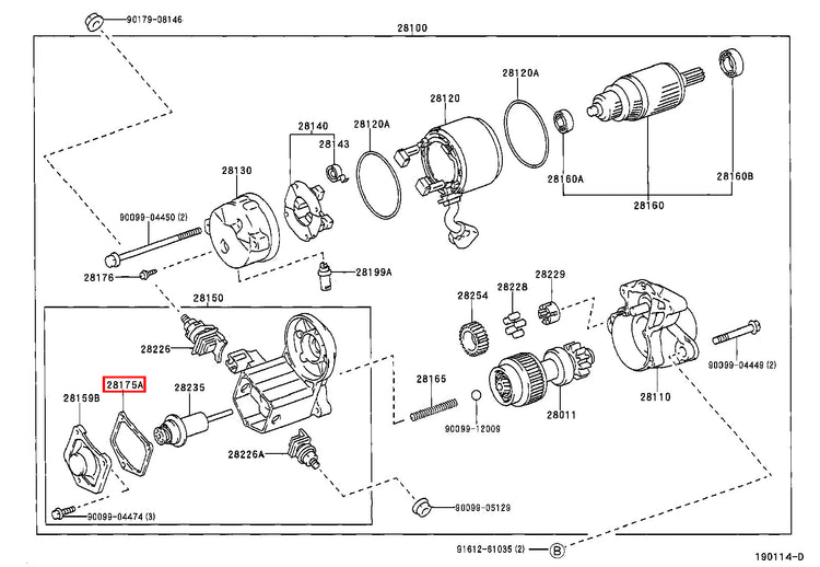 Genuine Camry VCV10 SXV23 SXV20 SXV11 Starter Magnetic Switch Cover Gasket