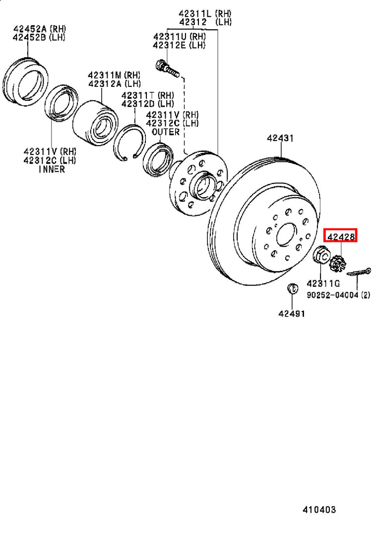 Genuine Grand HiAce VCH16 Hiace KLH28 KLH22 KLH18 KLH12 Rear Axle Lock Nut Plate
