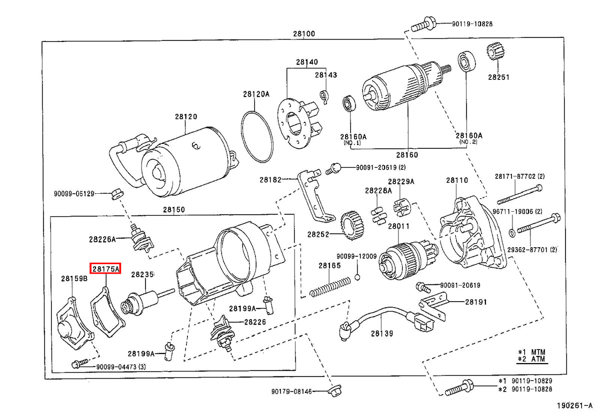 Genuine Camry VCV10 SXV23 SXV20 SXV11 Starter Magnetic Switch Cover Gasket