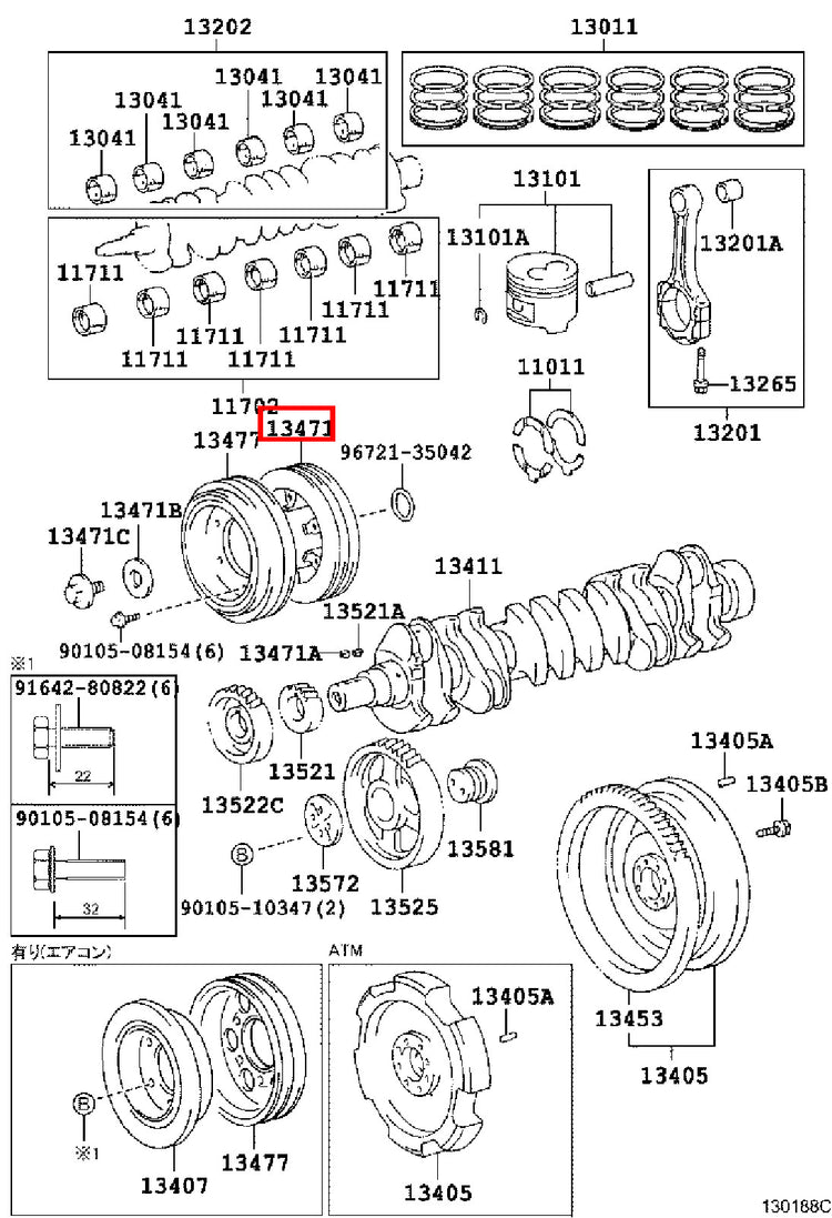 Genuine LandCruiser HZJ81 HZJ80 1HZ Crankshaft Harmonic Balancer Pulley