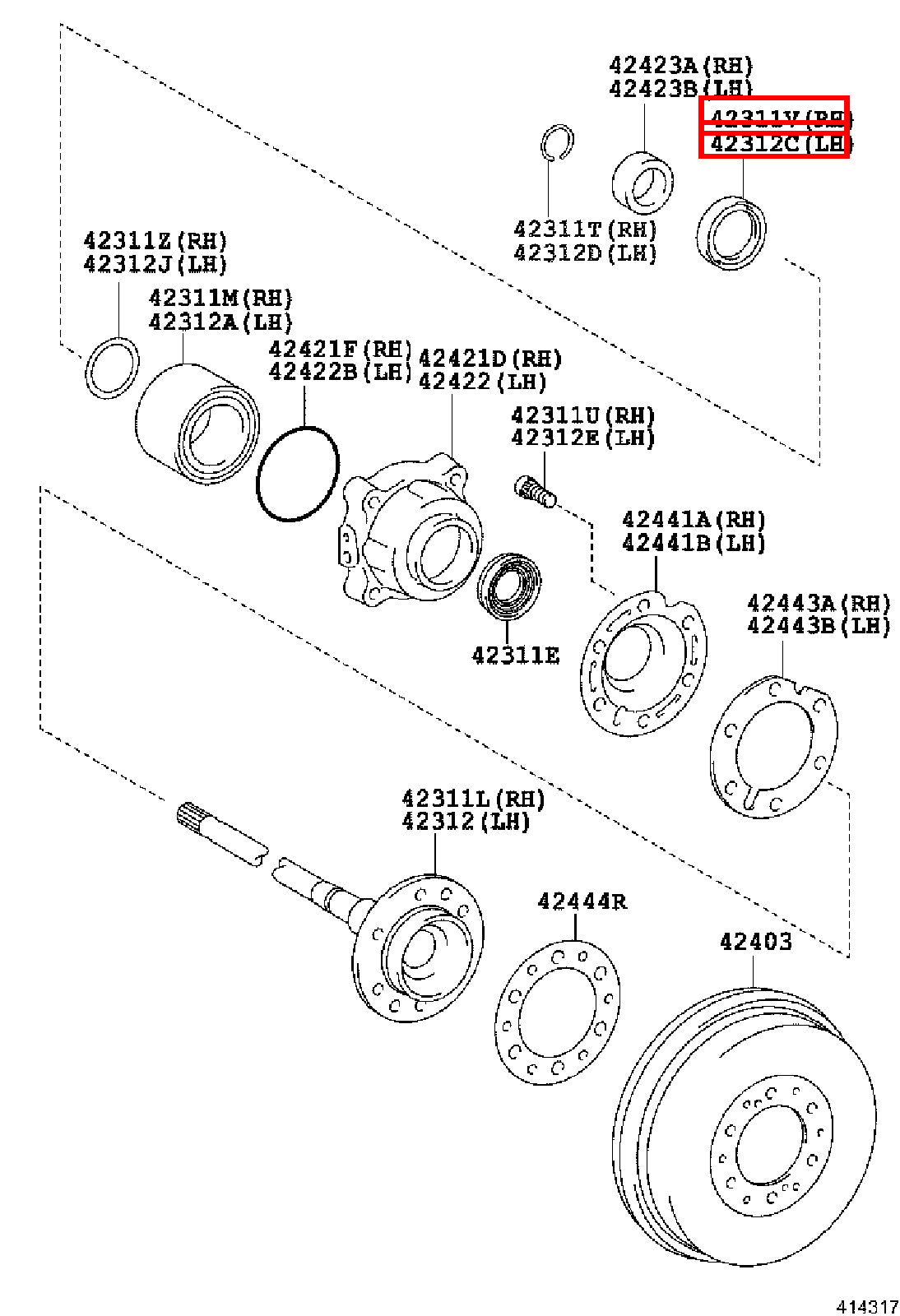 Genuine Hilux TGN110 TGN10 KUN36 KUN35 KUN26 Rear Axle Shaft Inner Oil Seal