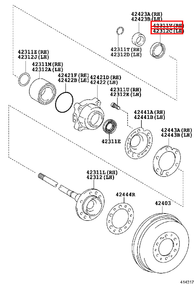 Genuine Hilux TGN110 TGN10 KUN36 KUN35 KUN26 Rear Axle Shaft Inner Oil Seal