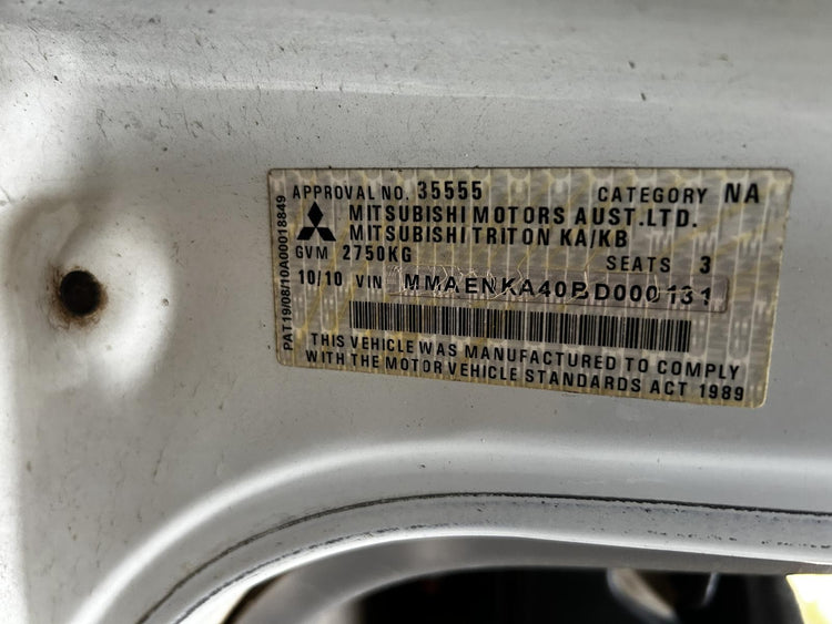 Mitsubishi Triton Steering Column MN 08/2009