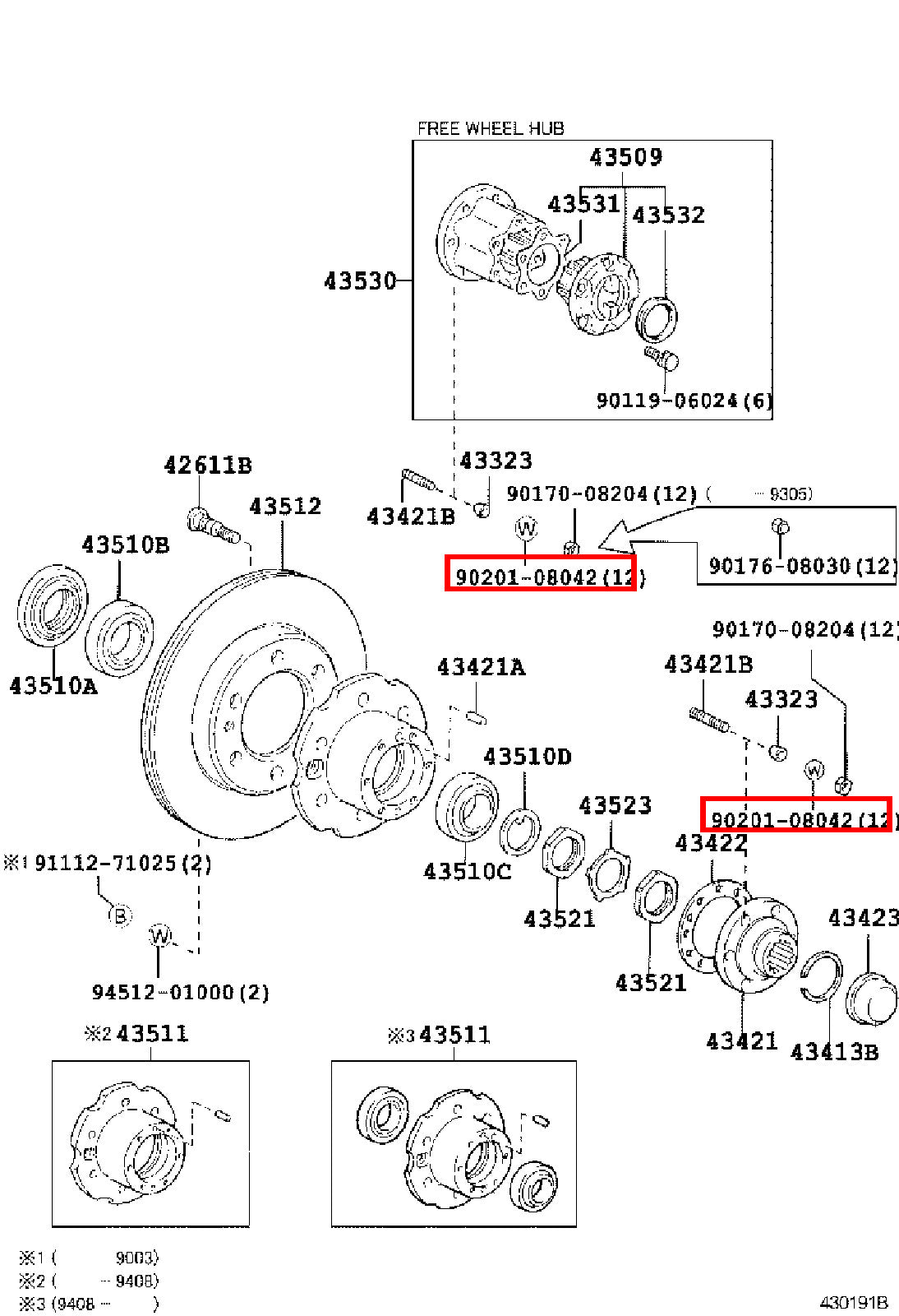 Genuine Regius Ace KZH138 T100 VCK21 VCK20 Front Axle Hub Stud Washer